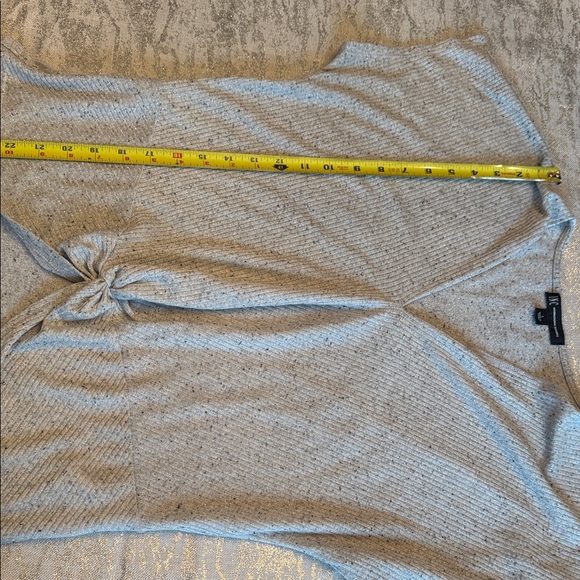 INC International Concepts Short Sleeve Knotted Top - Gray glittery. - Picture 8 of 8